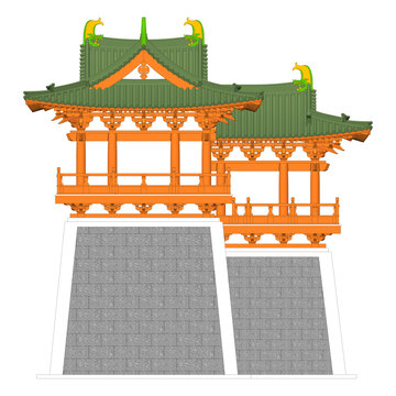 闕樓正立面效果圖