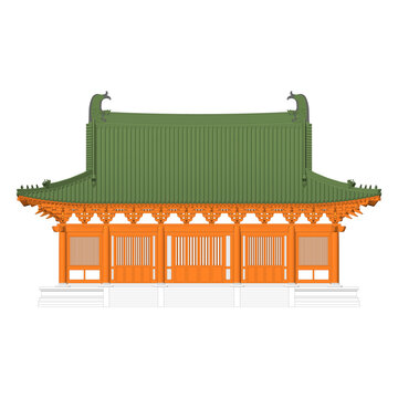 歇山大殿正立面效果圖