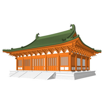 歇山大殿軸測(cè)效果圖