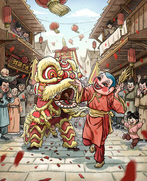 街道醒獅舞獅