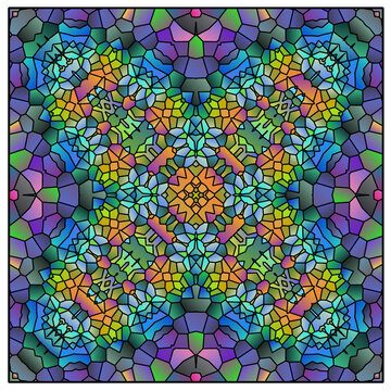 彩色几何玻璃花纹