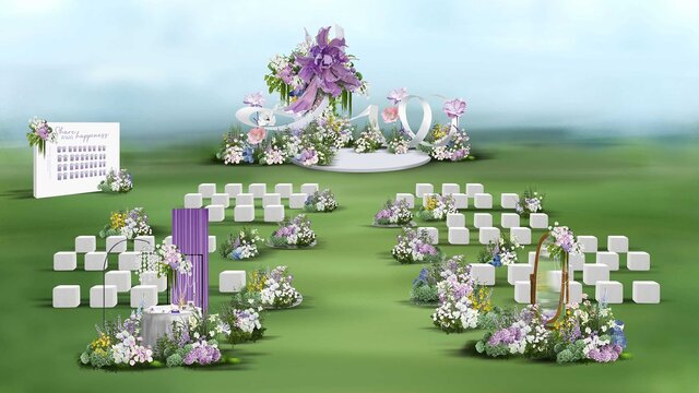 紫色花园婚礼效果图