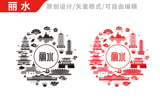 麗水包裝設(shè)計(jì)地標(biāo)建筑圖案