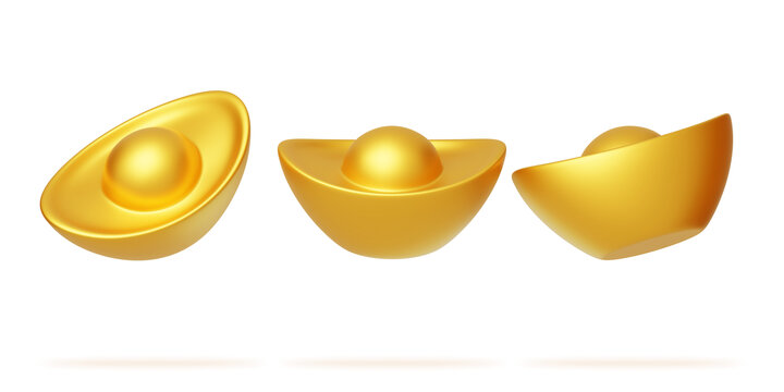 新年春節(jié)喜慶年貨金元寶3D