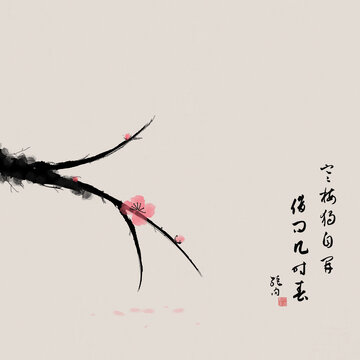 抽象小清新裝飾畫梅花