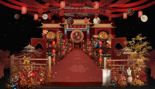 红色中式传统婚礼