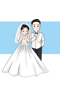 婚禮新人卡通形象