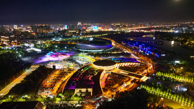 唐山丹凤朝阳夜景