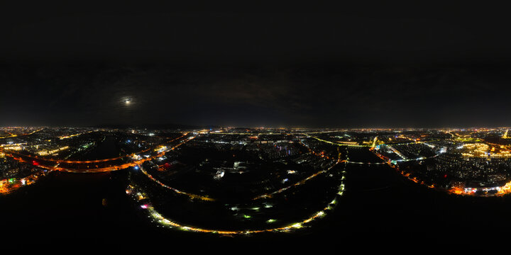 白沙河夜景全景360