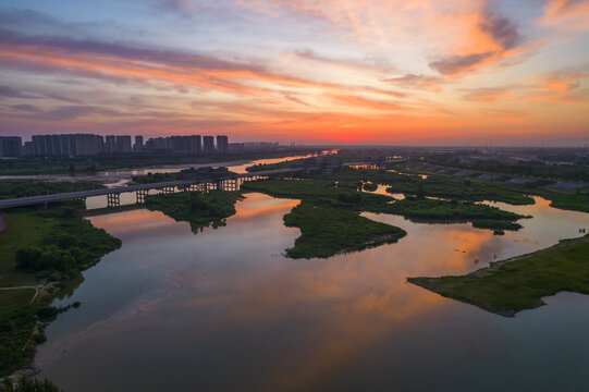 灞渭湿地晨曦