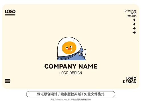 原创卡通背带裤蛋仔logo