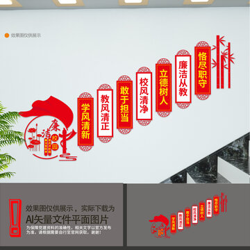 廉潔校園樓梯文化墻