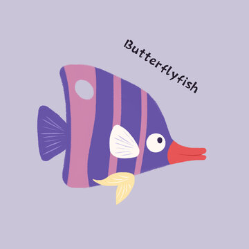 趣味動(dòng)物蝴蝶魚(yú)圖案貼紙IP