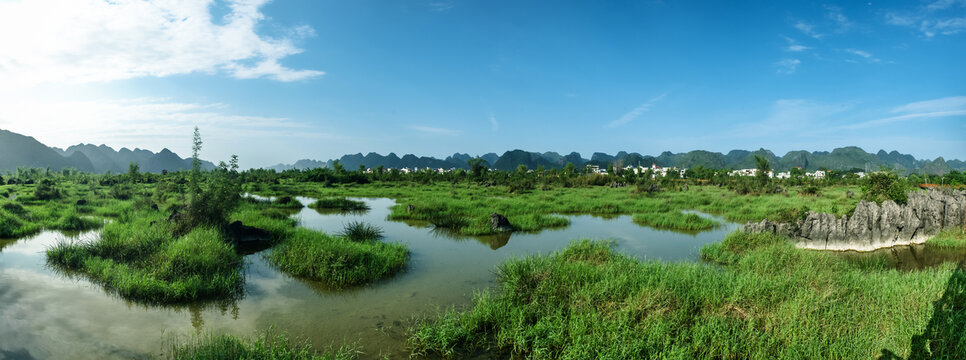 广西都安澄江国家湿地公园全景