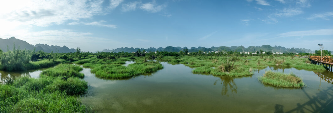 广西都安澄江国家湿地公园全景