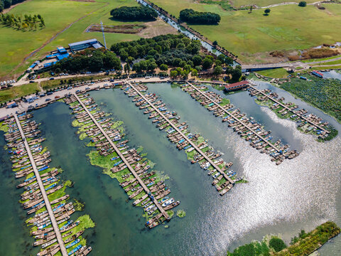 阳澄湖大闸蟹养殖基地航拍