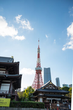 东京塔与增上寺