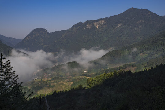 山村山景