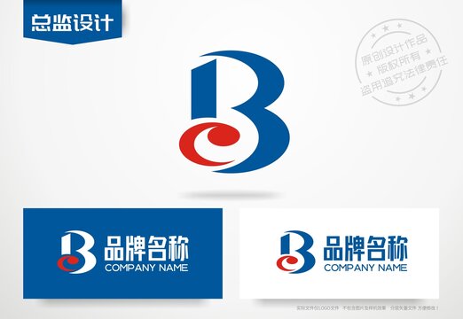 字母B设计logo科技