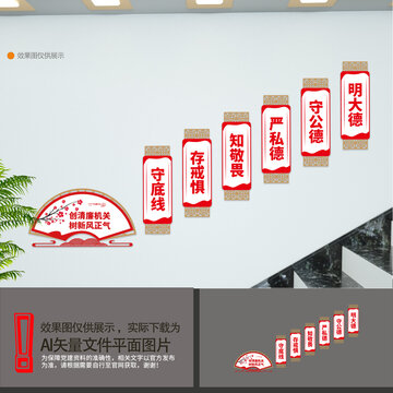 清廉機(jī)關(guān)樓梯文化墻