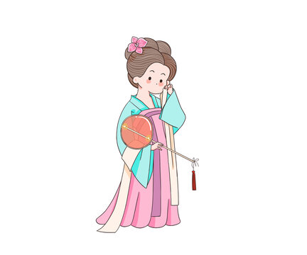 手繪卡通古風(fēng)女孩