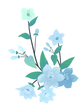 茉莉花扁平風元素素材