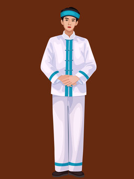 京族男孩人物矢量插畫(huà)