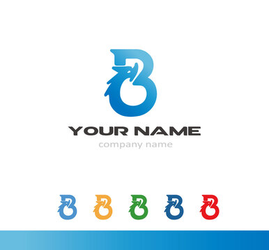 字母B龙logo