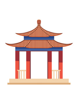 國(guó)潮插畫涼亭