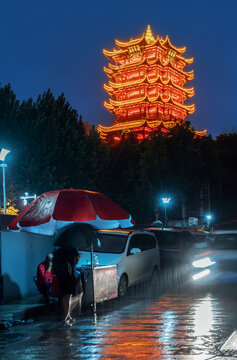 湖北武汉黄鹤楼夜景