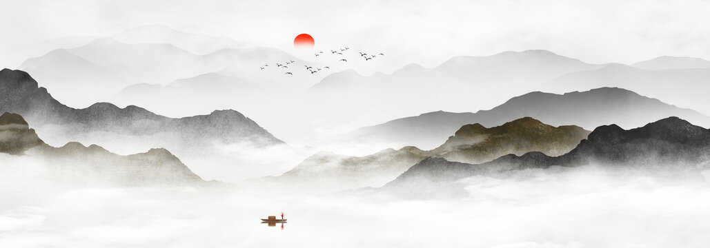 水墨山水畫