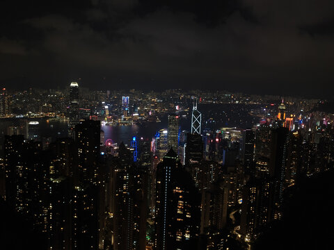 维多利亚港中秋节夜景