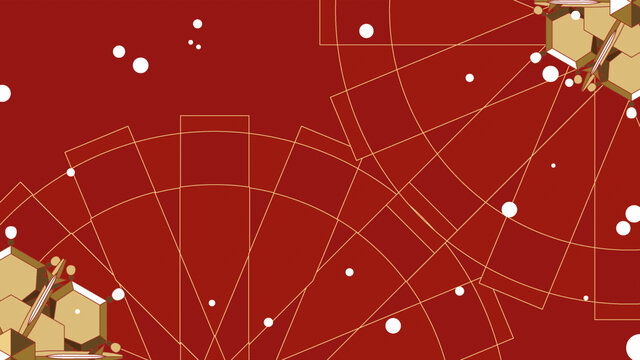 冬季红色雪花几何图形矢量背景