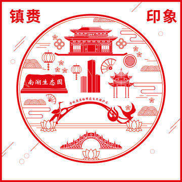 鎮(zhèn)賚縣窗花剪紙年畫地標(biāo)圖案