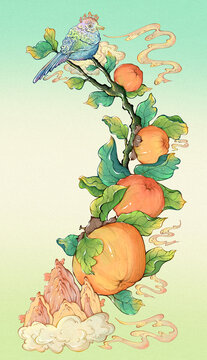 柿子插畫