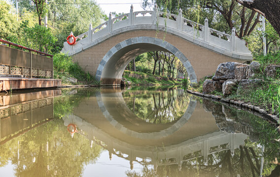 两山公园金河小桥自然风光