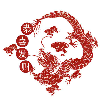 龍年祥龍裝飾圖案