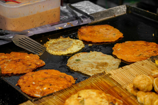 韩式煎饼韩国小吃夜市美食