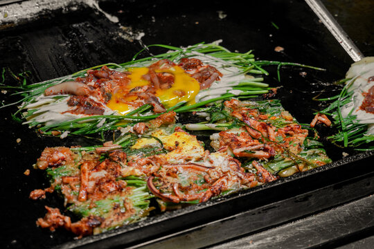 韭菜盒子韩国小吃夜市美食