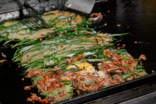 韭菜盒子韩国小吃夜市美食