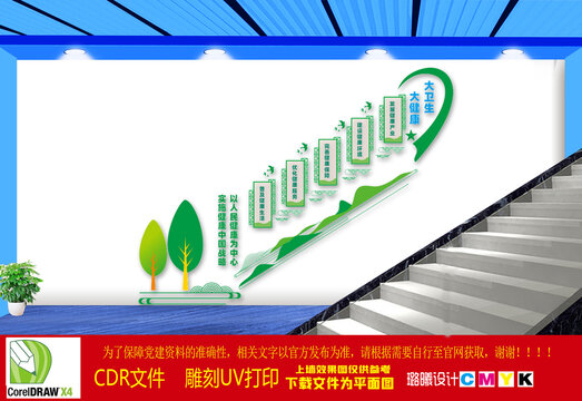 健康中国楼梯文化墙