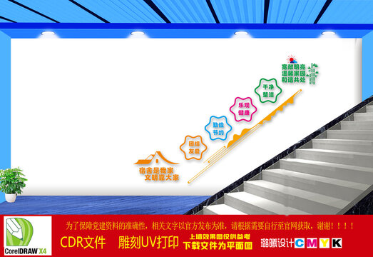 宿舍樓梯文化墻