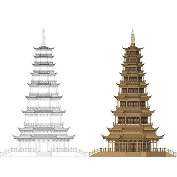 銅塔正立面效果圖