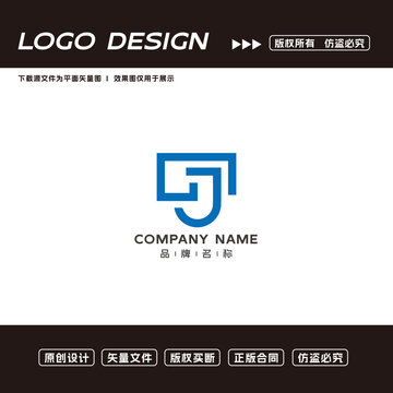 GJ字母logo标志