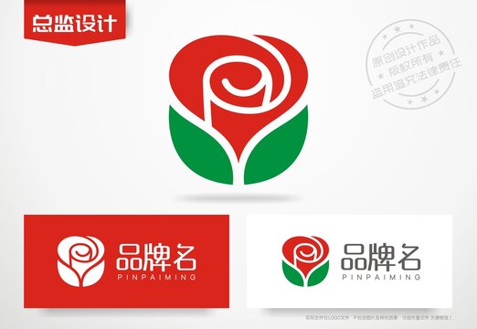 玫瑰logo花朵标志