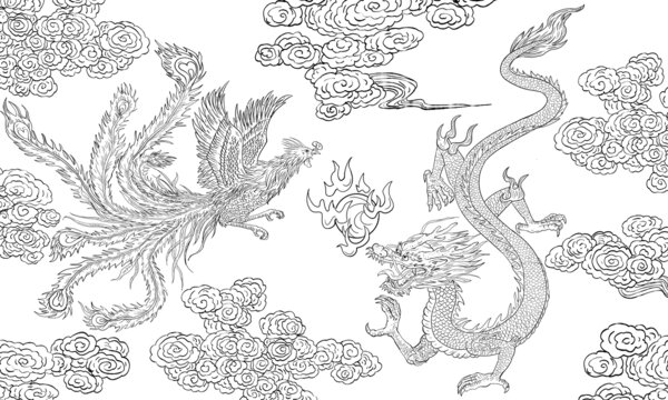 龍鳳呈祥線稿