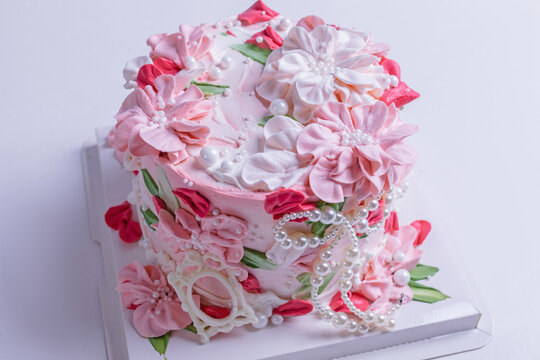 韩式手绘裱花蛋糕