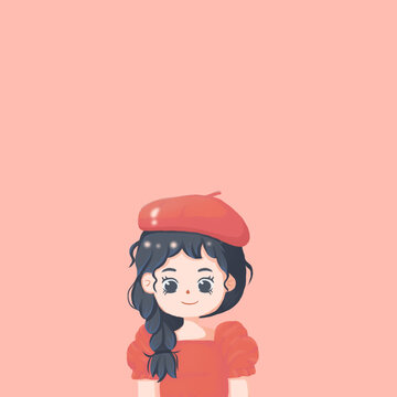 帽子卡通女孩頭像可愛