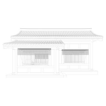 民居立面線稿