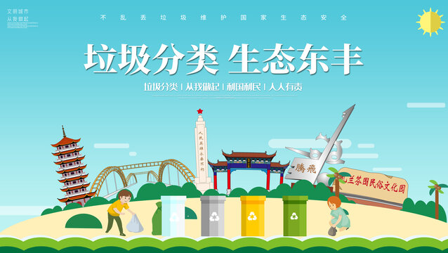 東豐縣垃圾分類回收海報(bào)展板